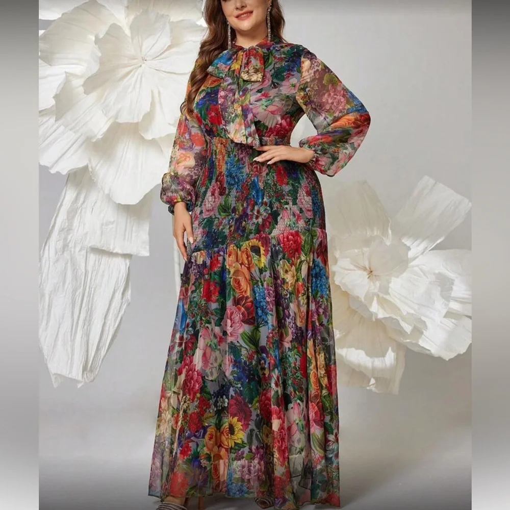 Floral Multicolor Maxi Dress - Picture 3 of 6